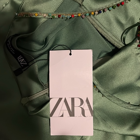 Zara slip dress with beads medium new with tags - Picture 5 of 5